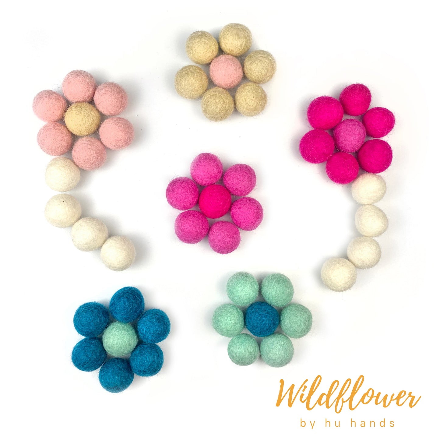 Cotton Candy Wool Felt Balls for Crafts & Sensory Play (50 Pack)