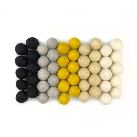 MidnightGlam Wool Felt Balls for Crafts & Sensory Play (50 Pack)