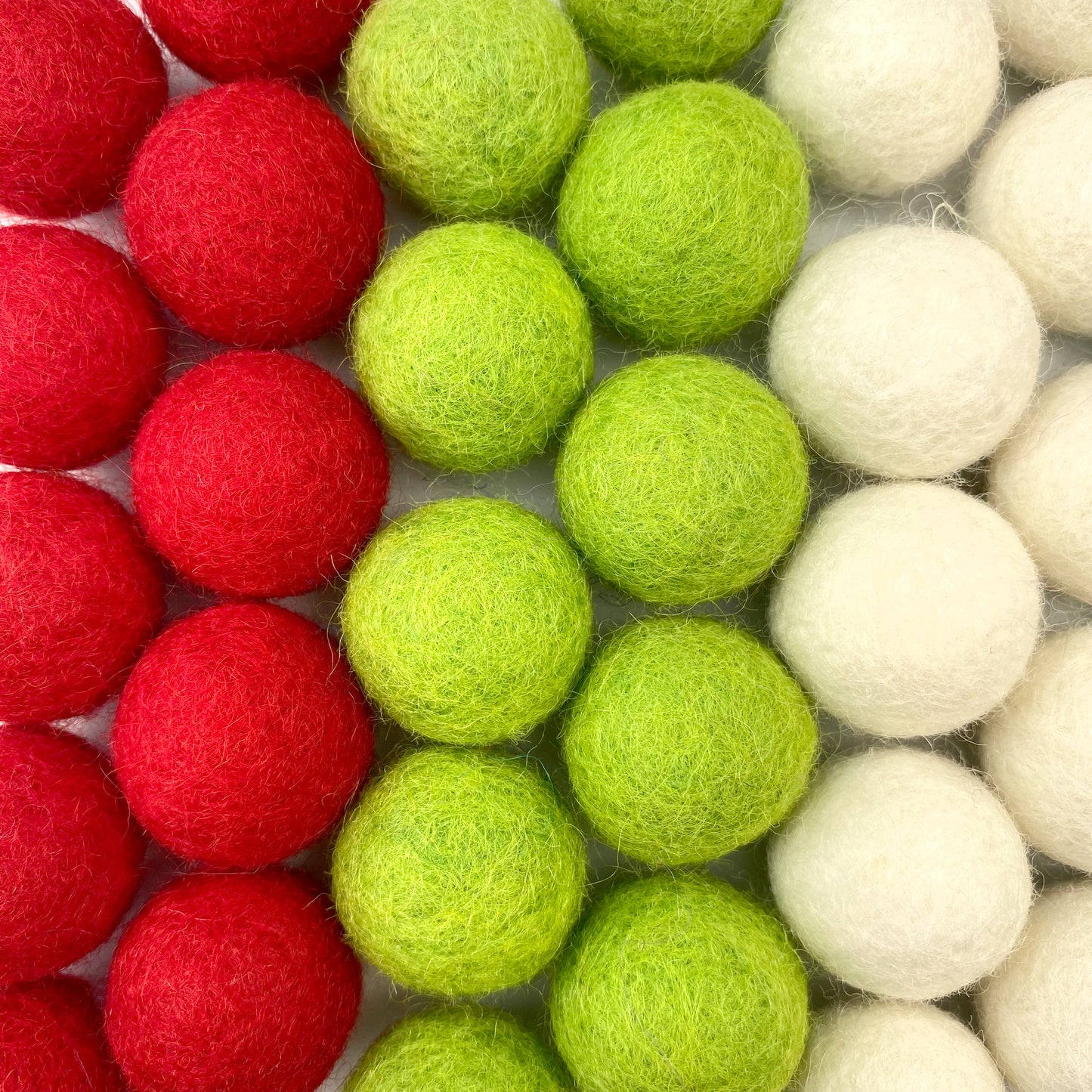 Holly Jolly Wool Felt Balls for Crafts & Sensory Play (50 Pack)