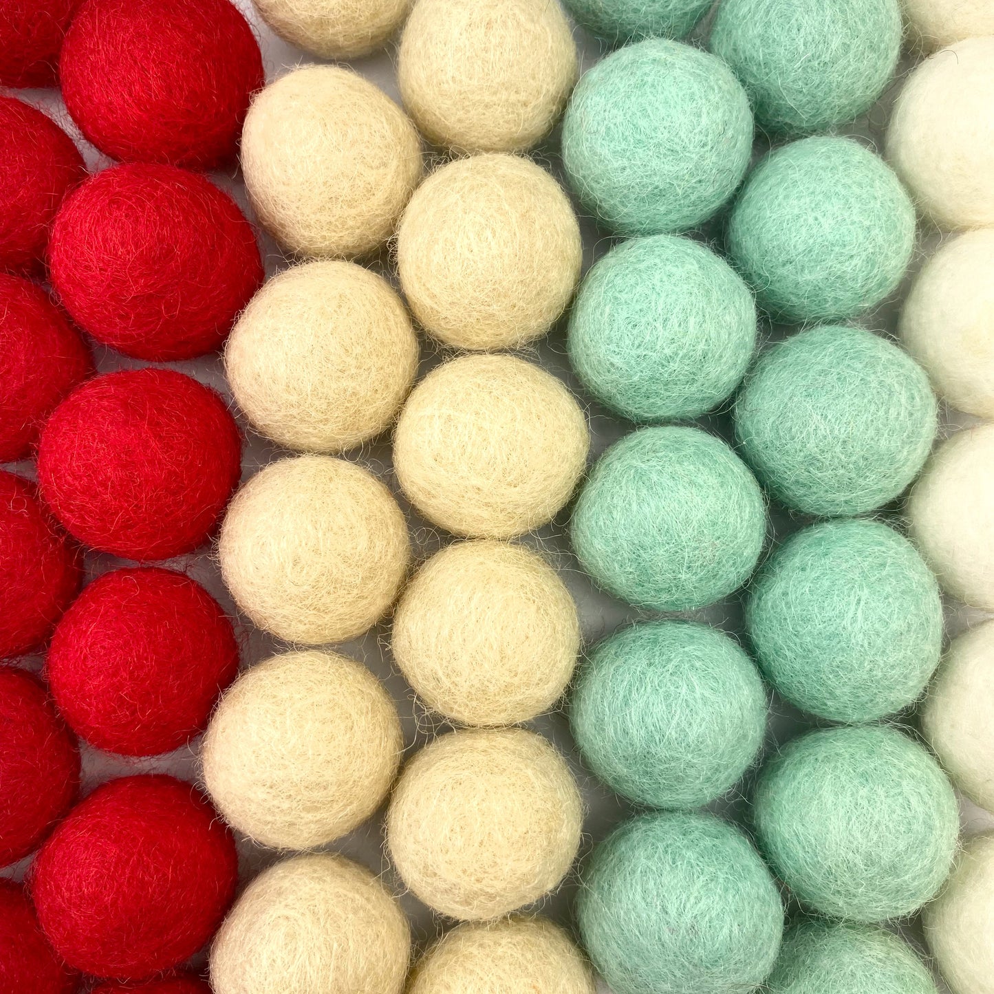 Christmas Cheer Wool Felt Balls for Crafts & Sensory Play (50 Pack)
