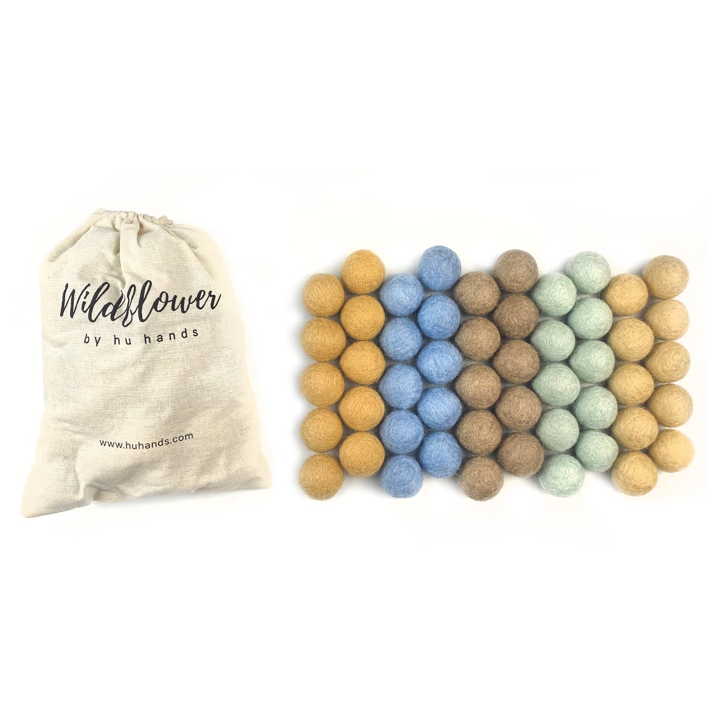 Coastal Farmhouse Wool Felt Balls for Crafts & Sensory Play (50 Pack)