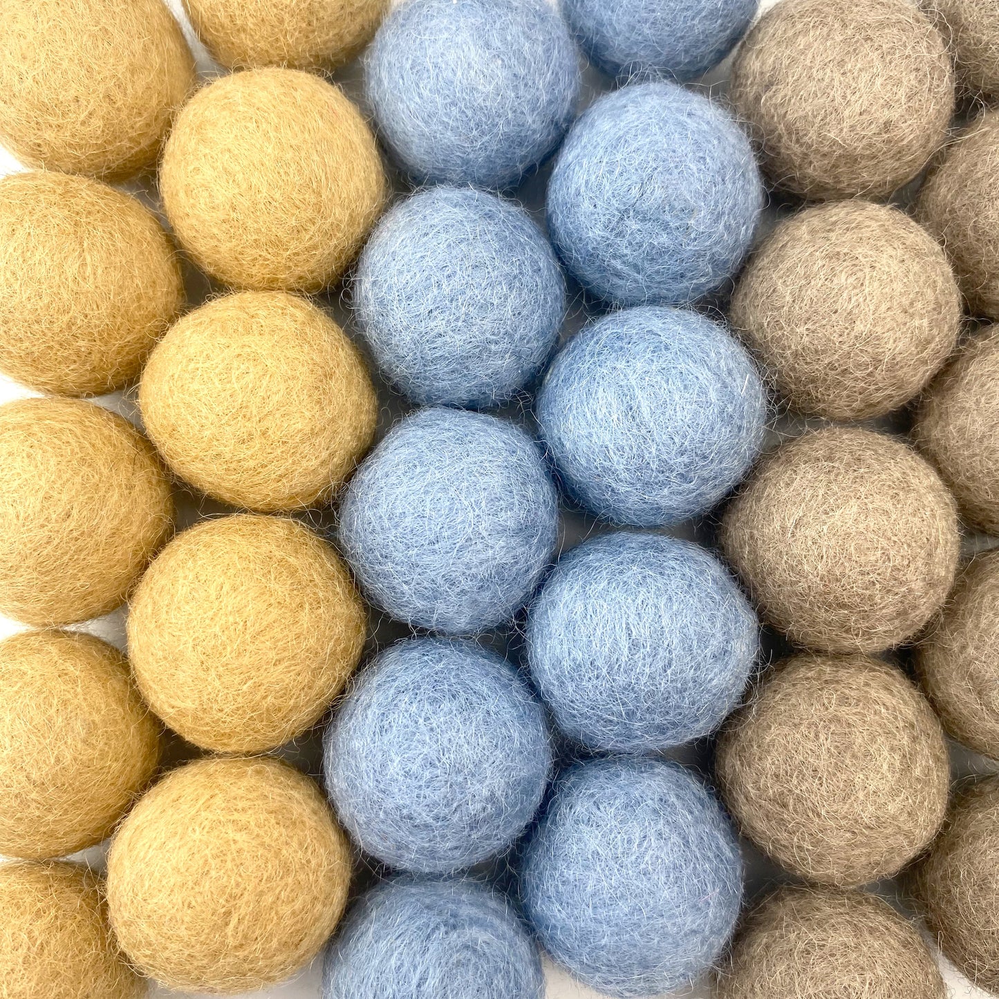 Coastal Farmhouse Wool Felt Balls for Crafts & Sensory Play (50 Pack)