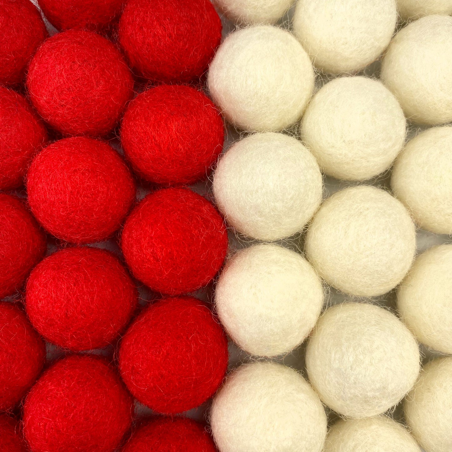 Candy Cane Wool Felt Balls for Crafts & Sensory Play (50 Pack)