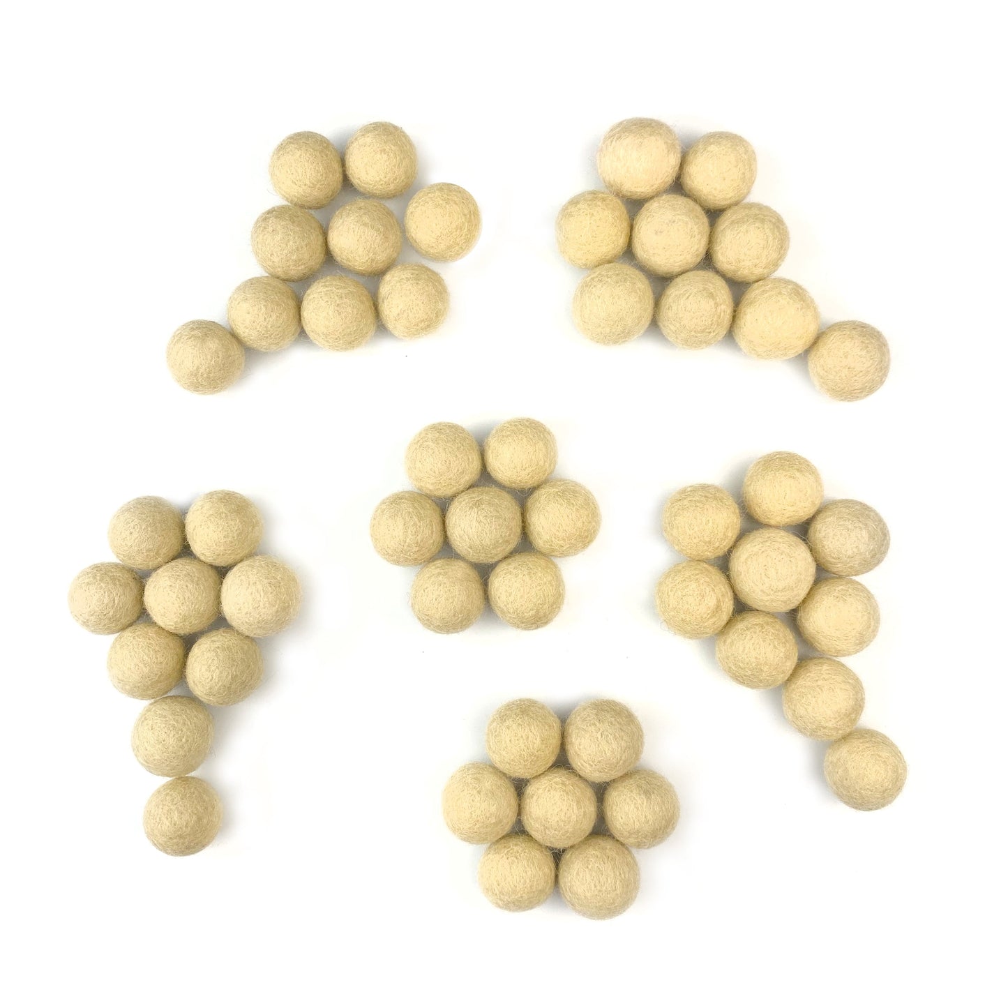 Natural Tan Wool Felt Balls for Crafts & Sensory Play (50 Pack)