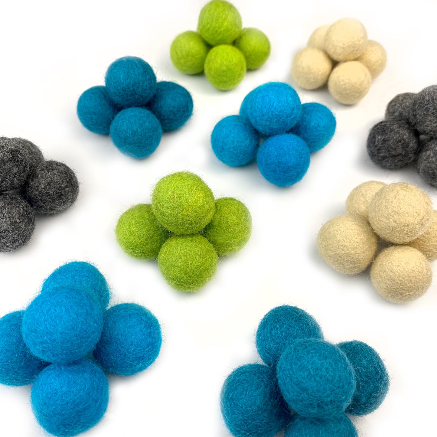 Island Cove Wool Felt Balls for Crafts & Sensory Play (50 Pack)