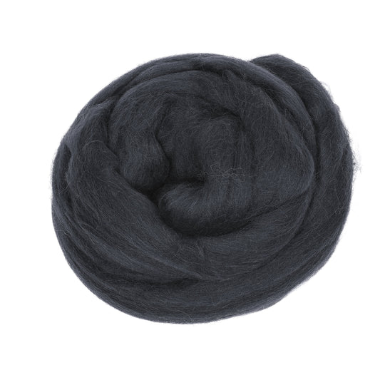 MERINO WOOL ROVING - CHARCOAL