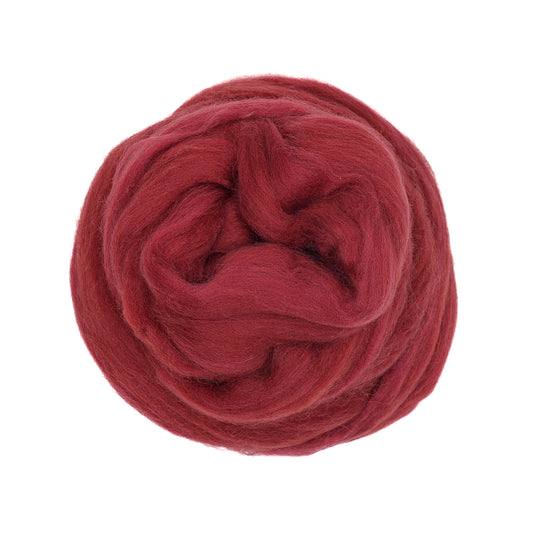MERINO WOOL ROVING - LIPSTICK RED