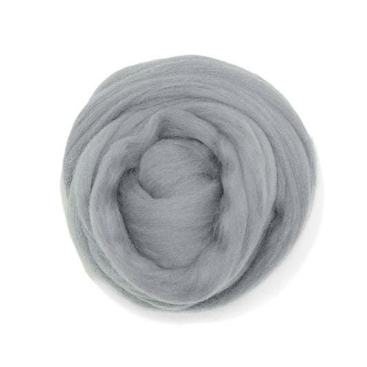 MERINO WOOL ROVING - STORM GRAY