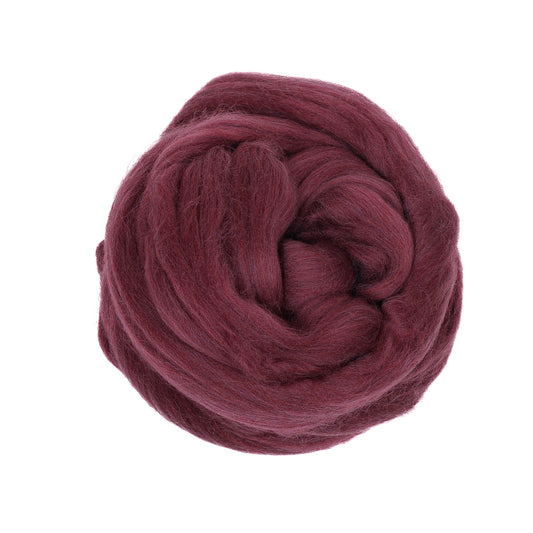MERINO WOOL ROVING - WINE