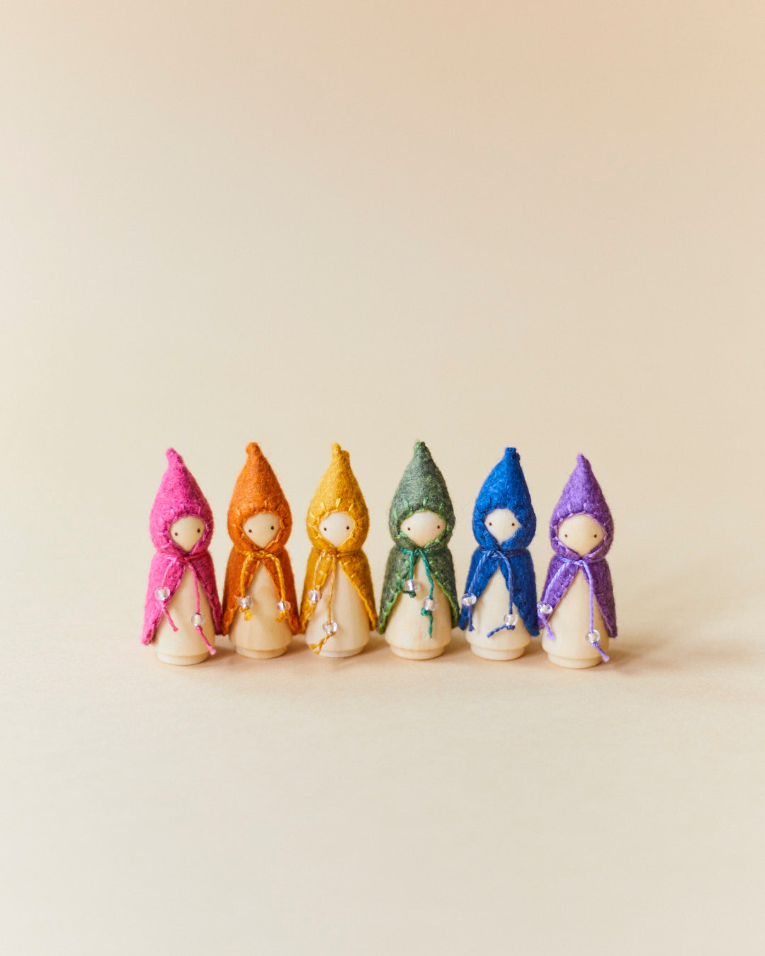Mini Purple Wooden Gnome