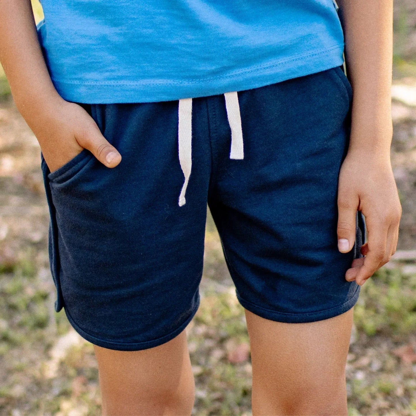 Organic Cotton Ollie Shorts - Navy loopknit