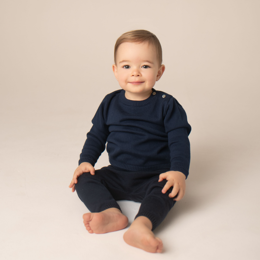 Soft Eucalyptus Baby Pants in Midnight Blue