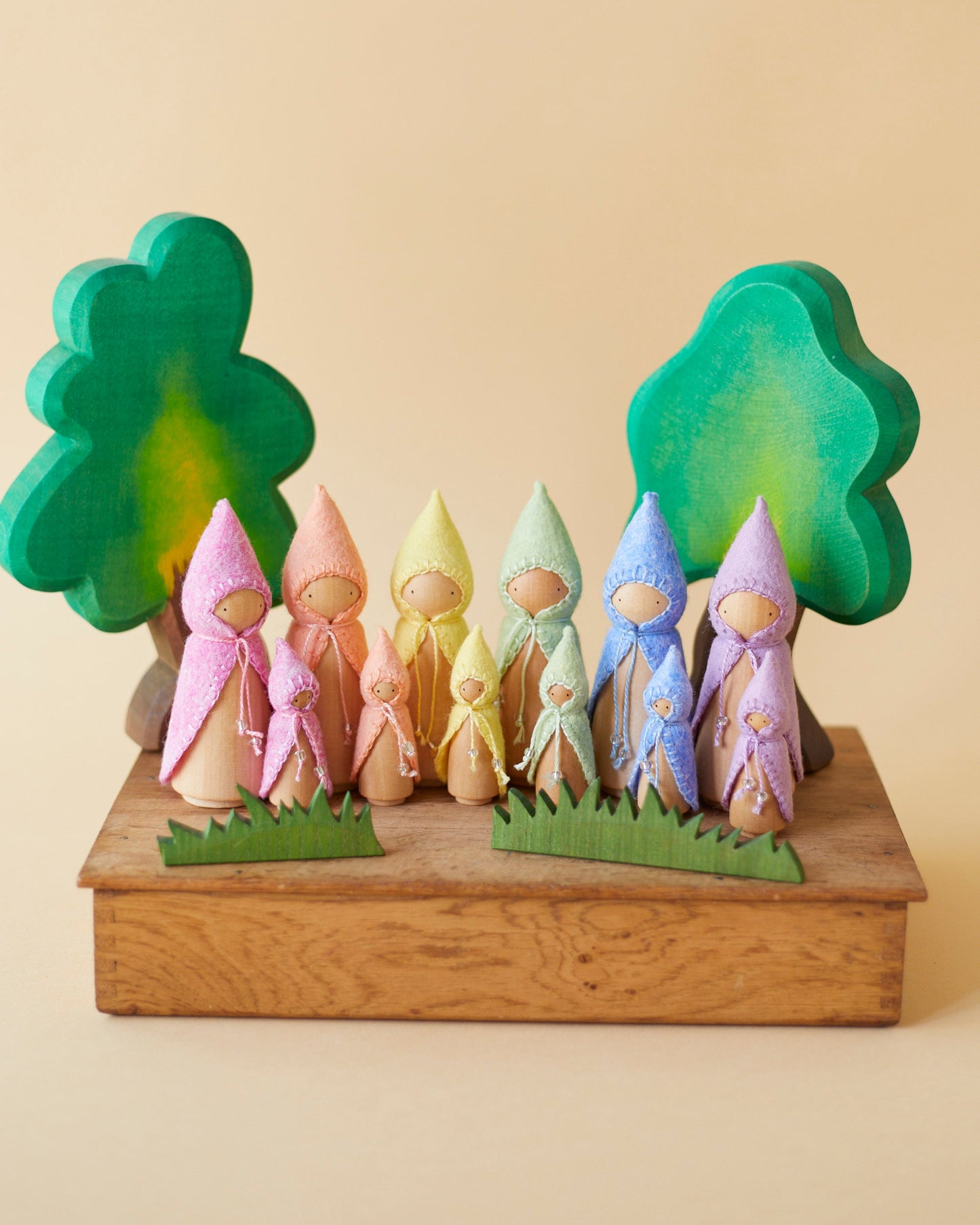 Mini Pastel Purple Wooden Gnome