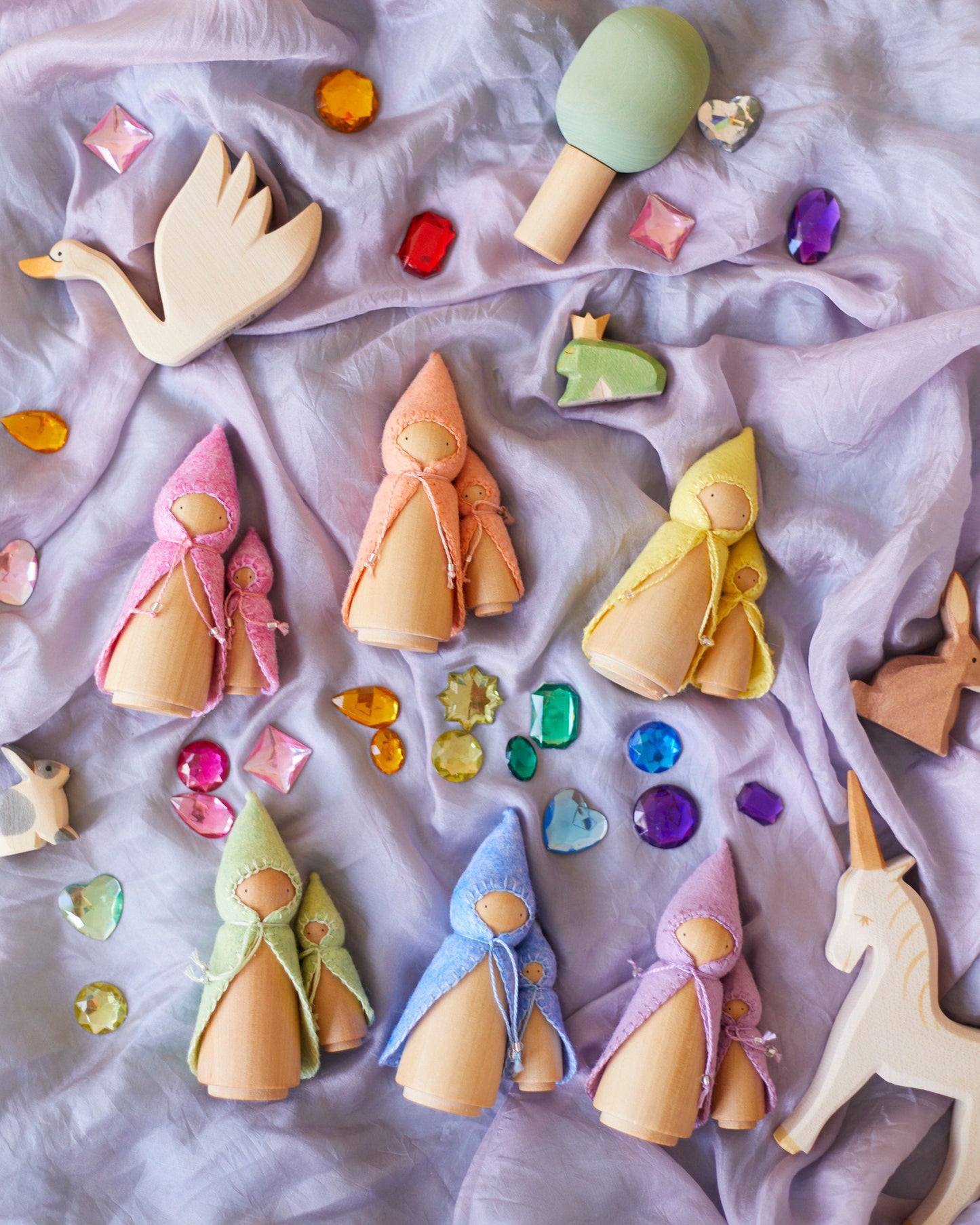 Pastel Yellow Wooden Gnome