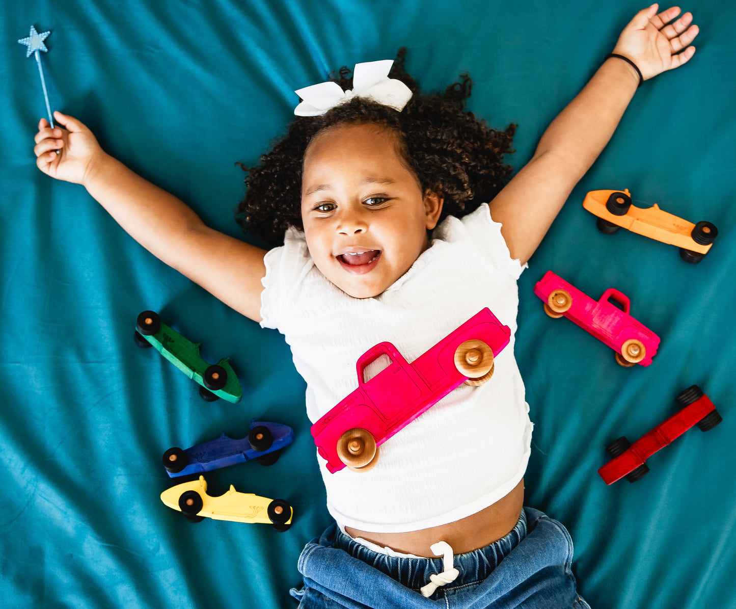 Montessori Educational Pink Wooden Pickup Truck for Toddlers 1–3 | Eco-Friendly Maple Wood Toy | Made in the USA 🇺🇸