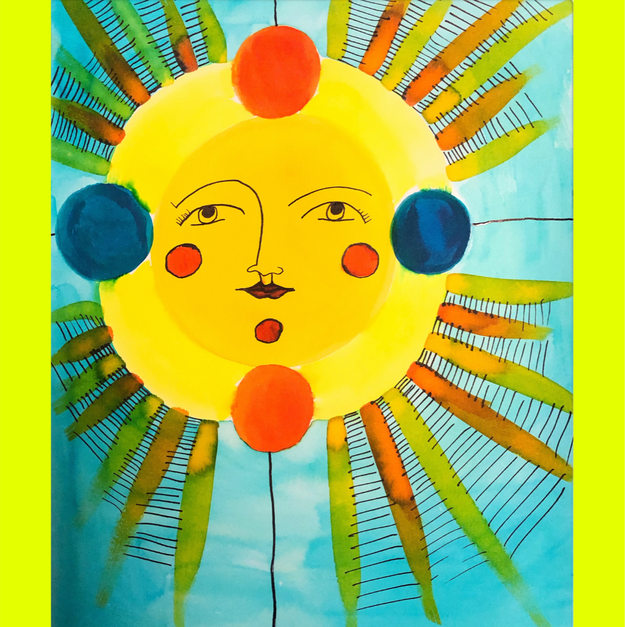 Radiant Sun Journal 8.5" x 8.5" Blank Page Journal: Art by Mona Anastas