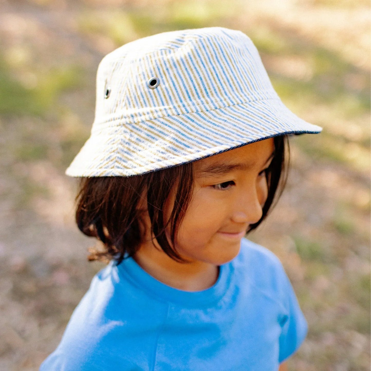 Reversible Bucket Hat - Driftwood Stripe & Denim