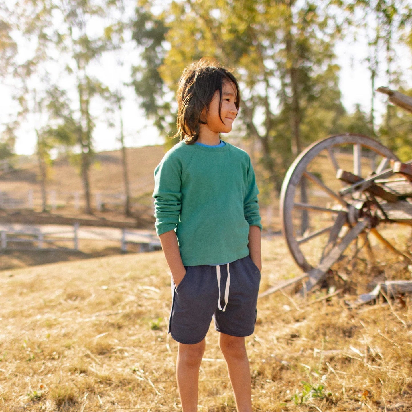 Organic River Long Sleeve T-Shirt - Hunter Green