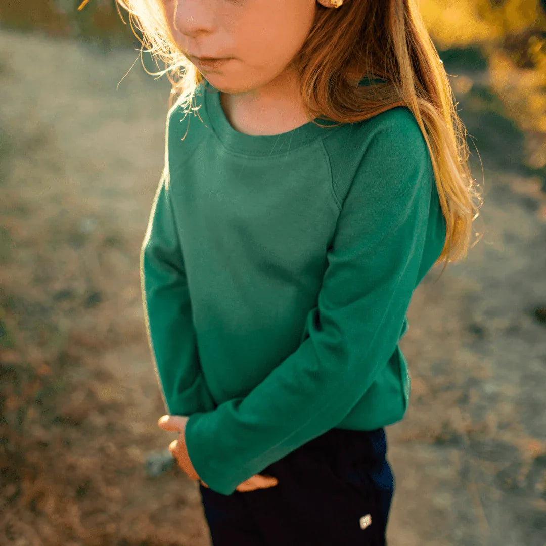 Organic River Long Sleeve T-Shirt - Hunter Green