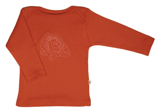 Orange/Pink Rose Baby Long Sleeve Tee
