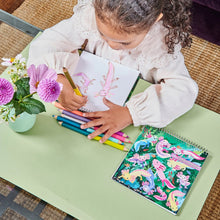 Load image into Gallery viewer, child sitting at a table drawing with Axolotl Double-Sided Jumbo Pencils
