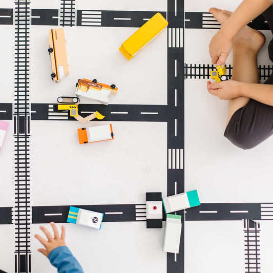 Roadway tape 4-rolls: "He can play with his cars anywhere!"