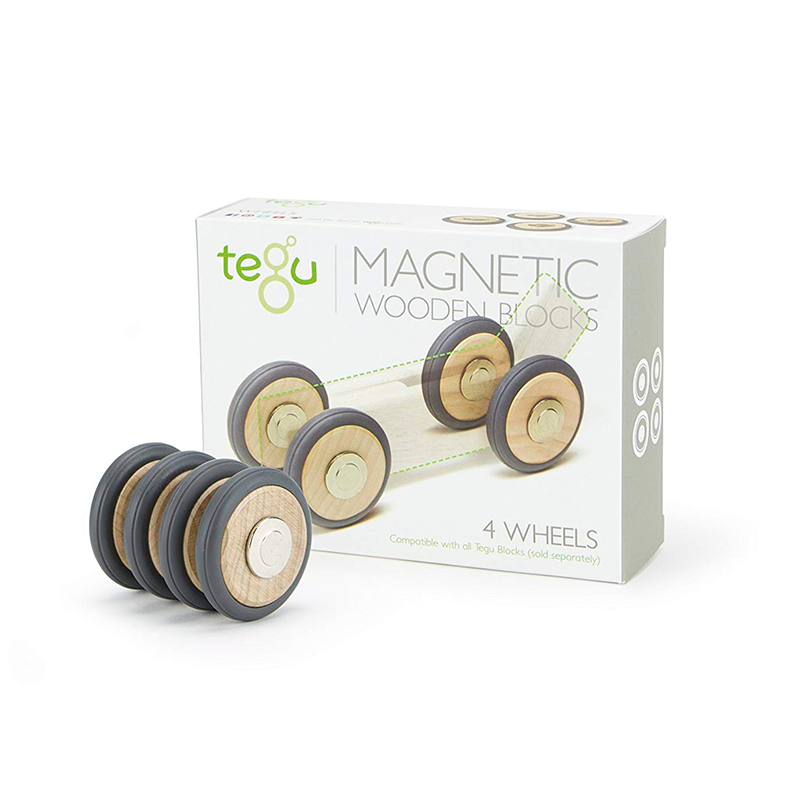 Tegu magnetic wooden blocks with packaging on a white background