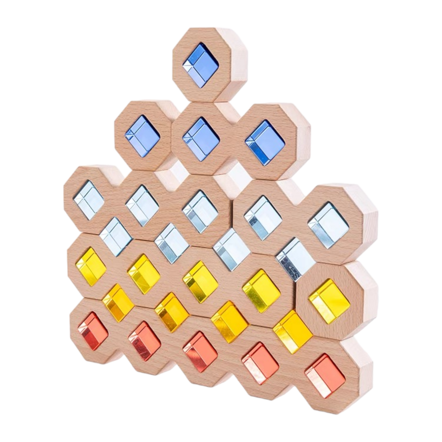 12-Piece Wooden Window Building Blocks Set with Storage Tray | Lucite-Compatible