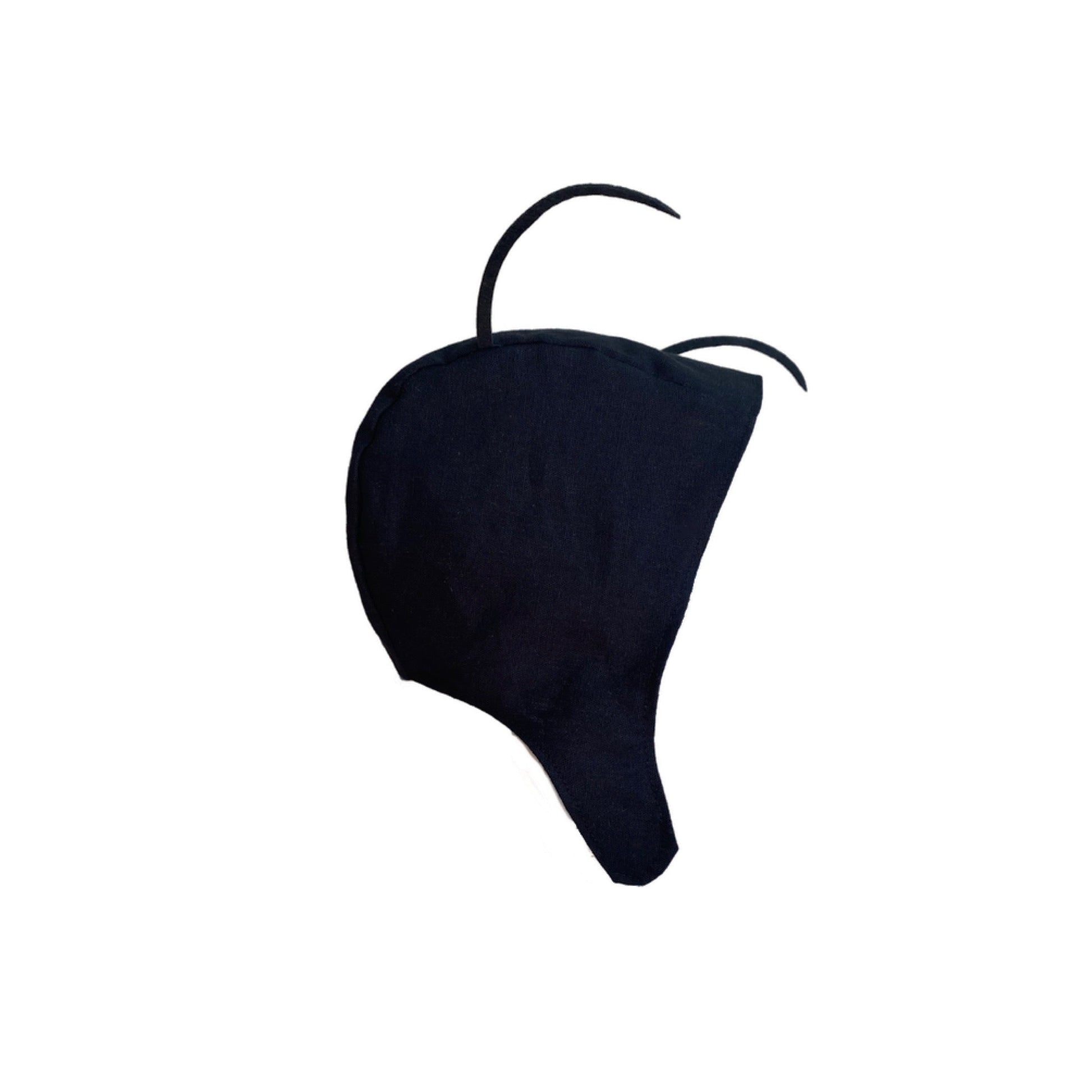 Black headband with a bow on a white background