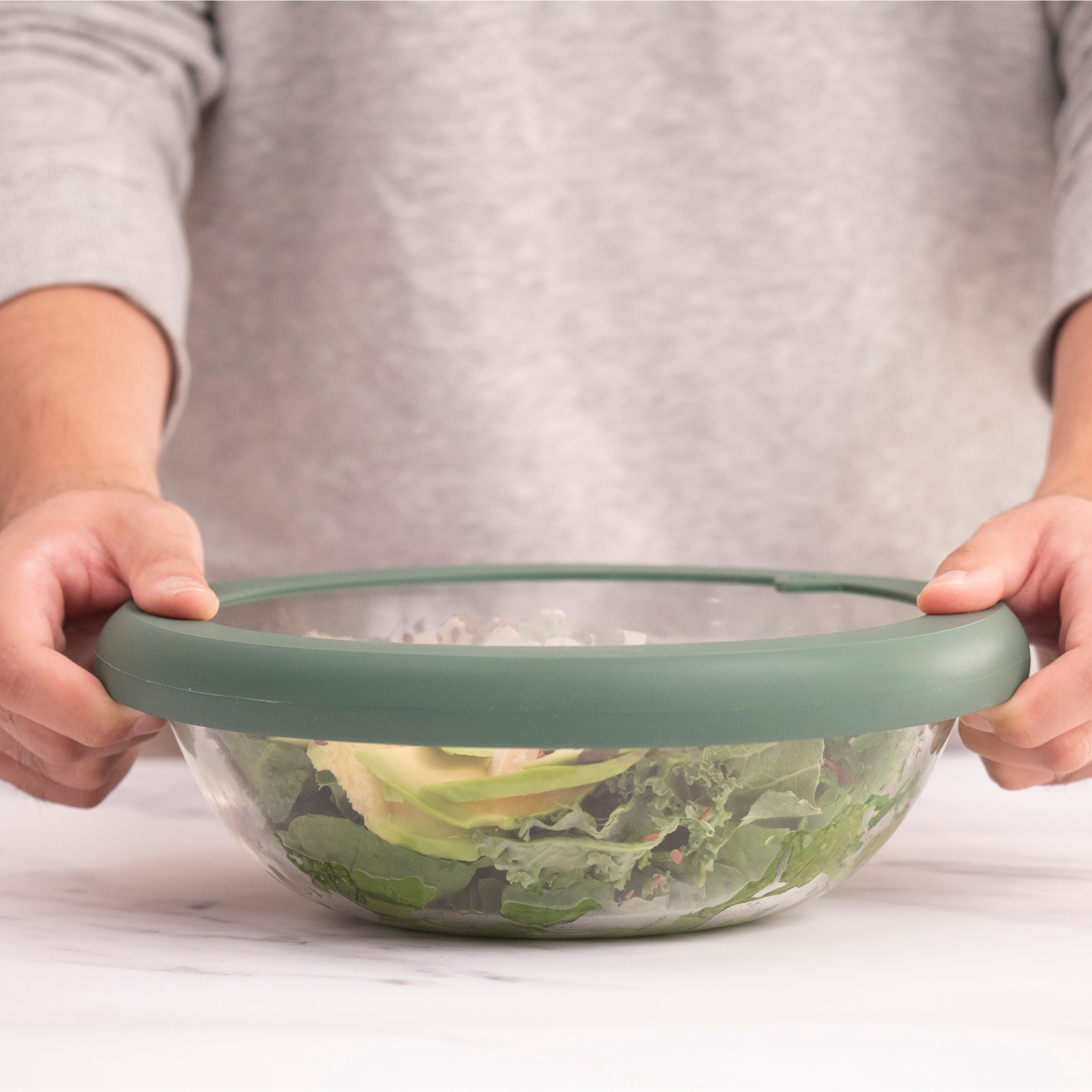 Food Huggers - Food Huggers Lid Extra Large  Gradual Green