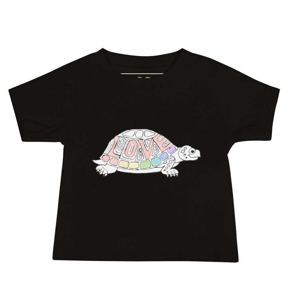 Two Owls Rainbow Love Turtle Baby Jersey Short Sleeve Tee