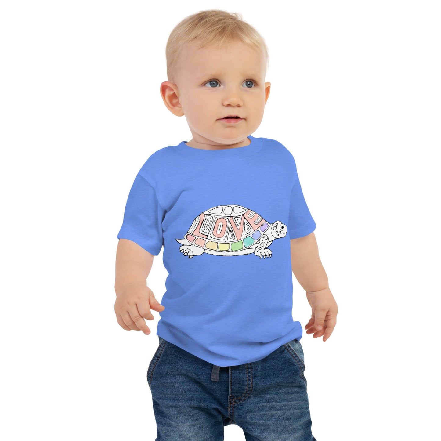 Two Owls Rainbow Love Turtle Baby Jersey Short Sleeve Tee