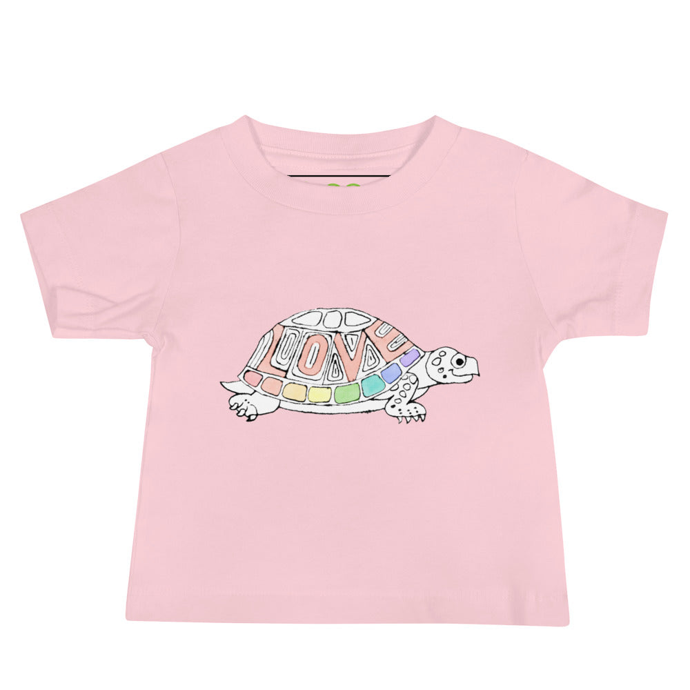 Two Owls Rainbow Love Turtle Baby Jersey Short Sleeve Tee