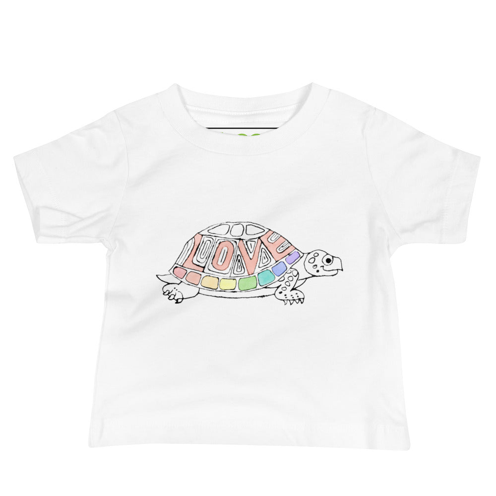 Two Owls Rainbow Love Turtle Baby Jersey Short Sleeve Tee