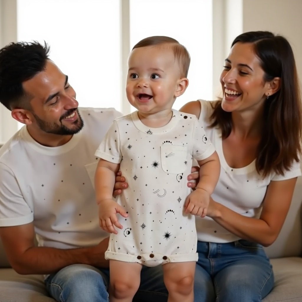 Celestial Organic Short Sleeve Baby Romper