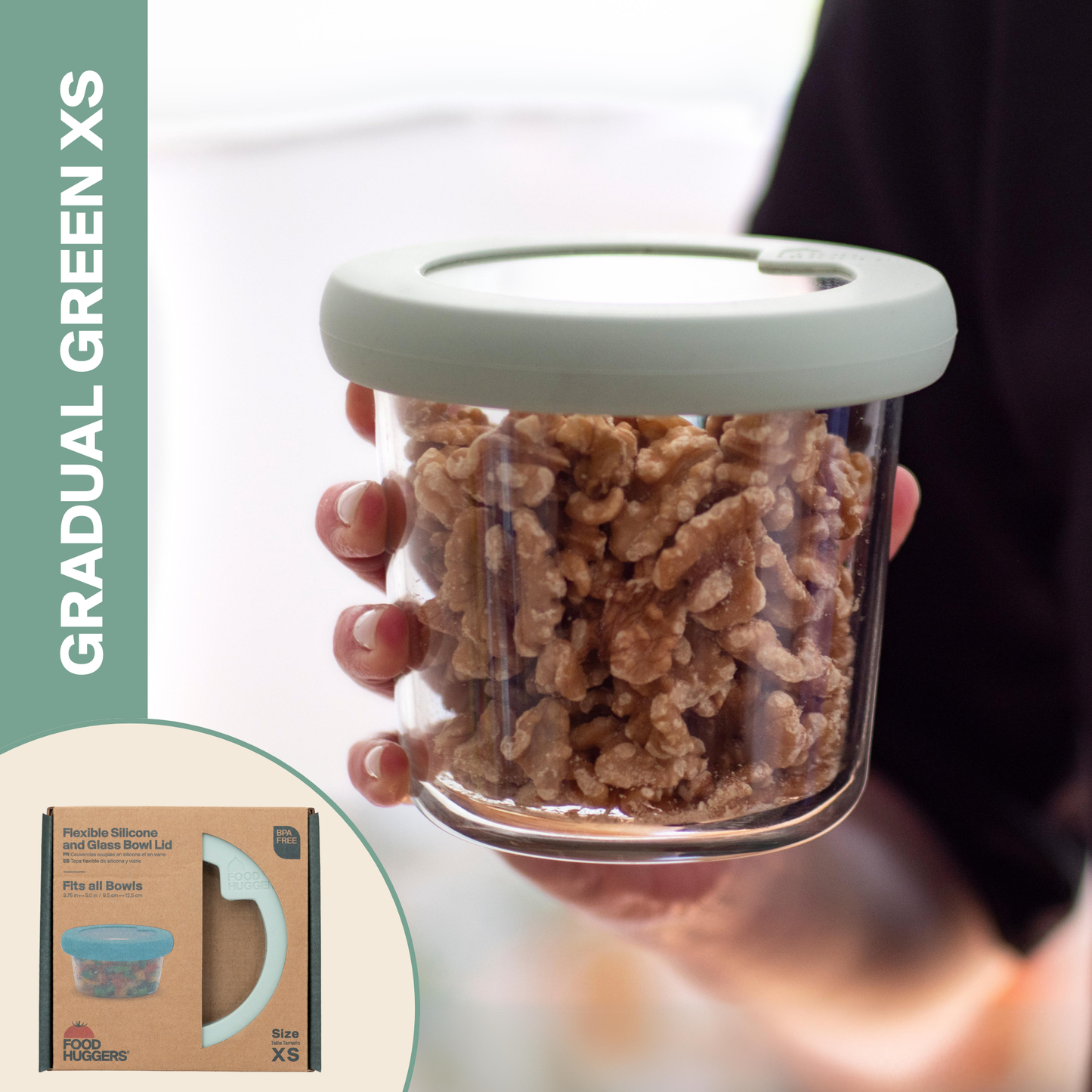 Food Huggers - Food Huggers Lid XSmall Gradual Green