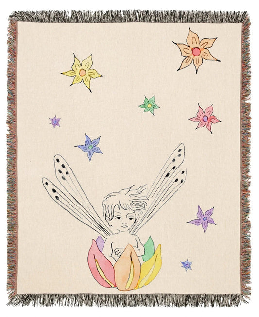 rainbow fairy woven blanket