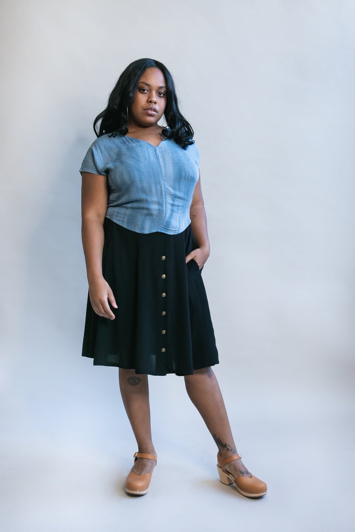 Bae Skirt in Black Challis