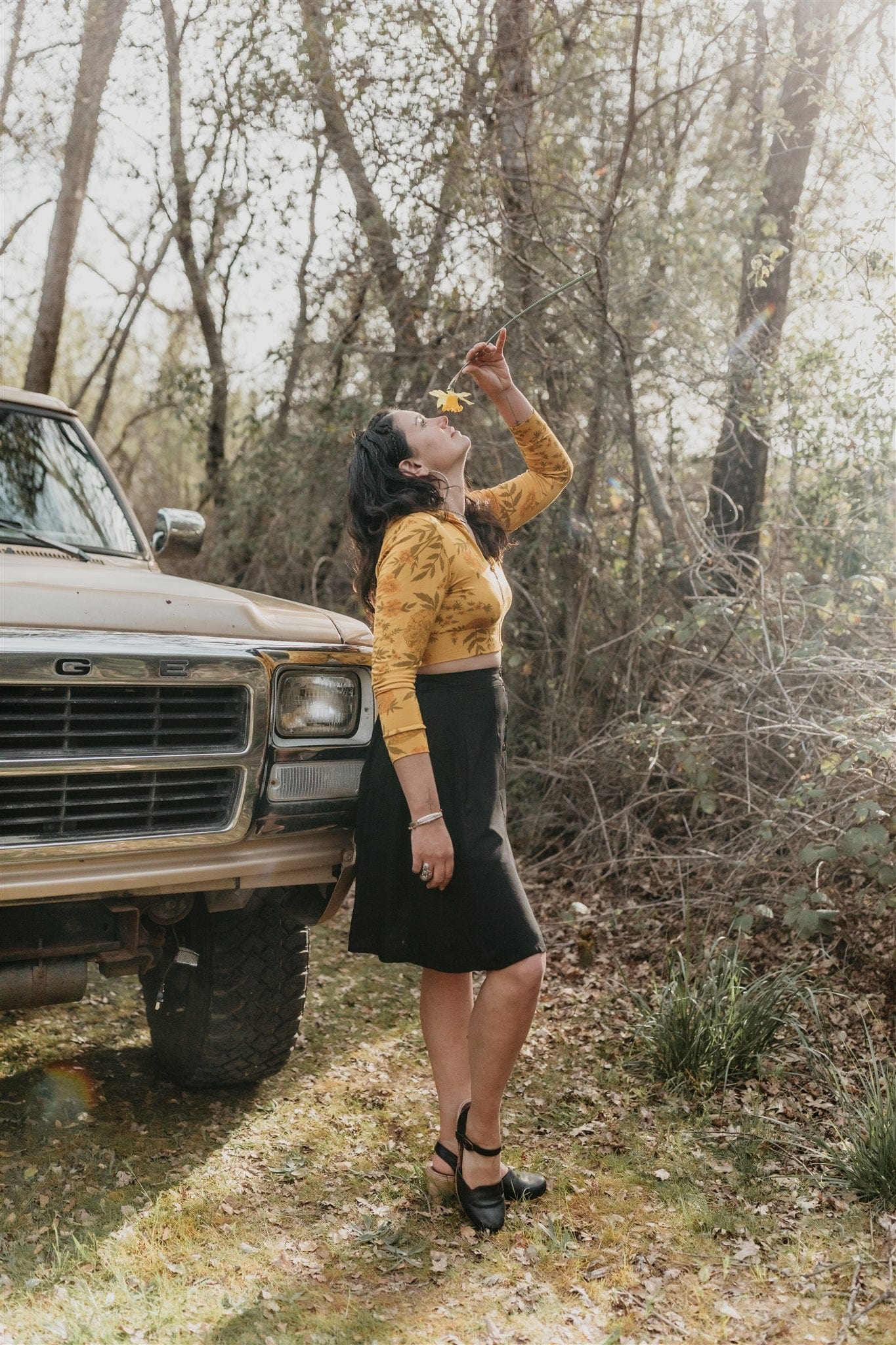 Bae Skirt in Black Challis