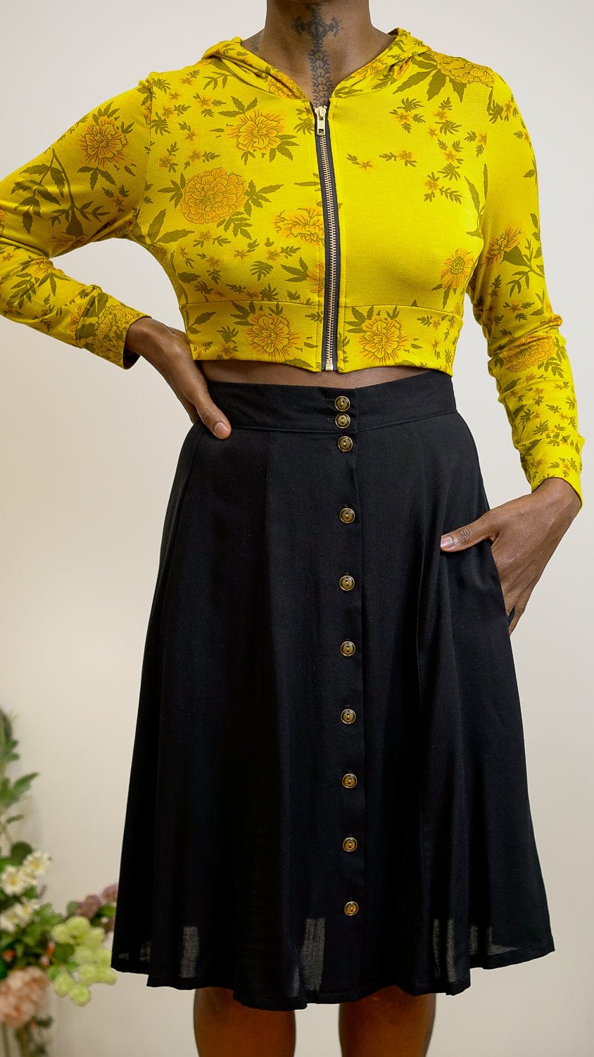 Bae Skirt in Black Challis