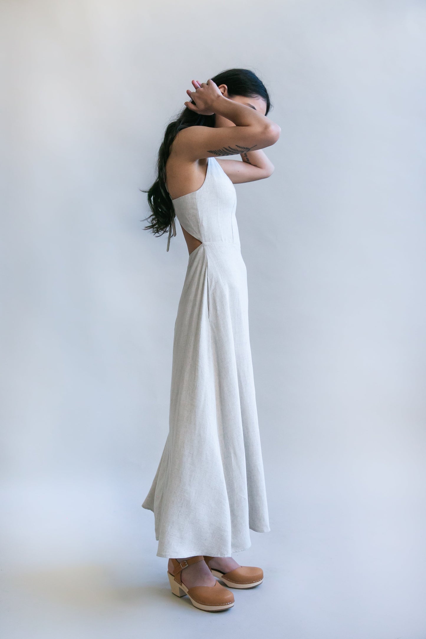 Meadow Dress in Oat Straw Linen