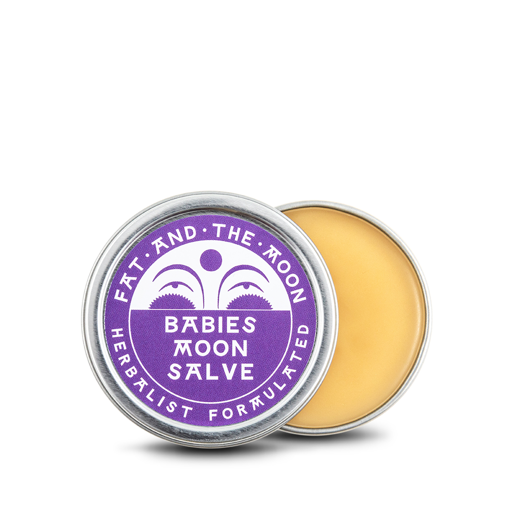 a tin of babies moon salve from Fat and the Moon