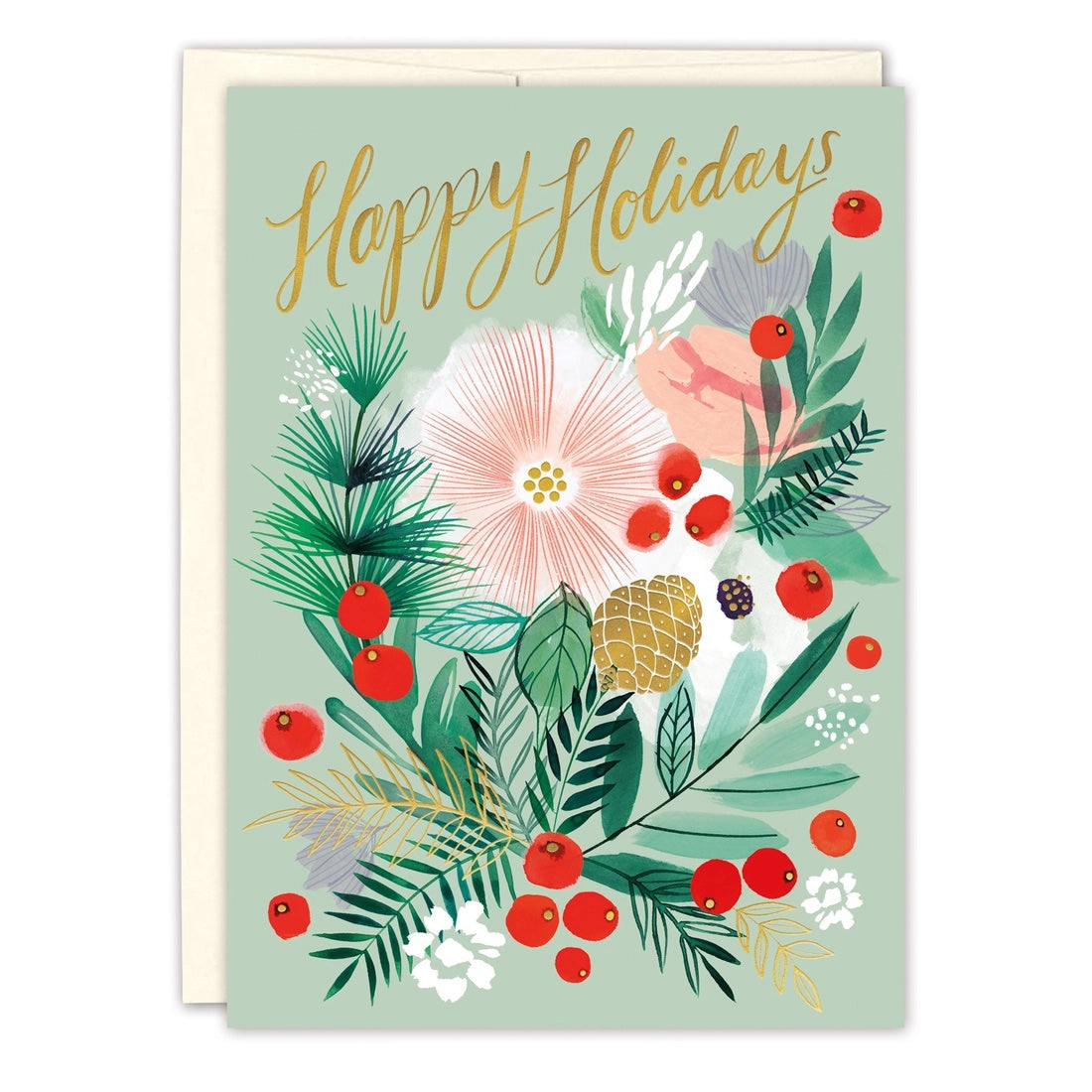 Holly Bouquet Holiday Card