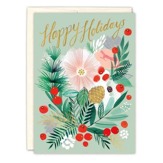 Holly Bouquet Holiday Card