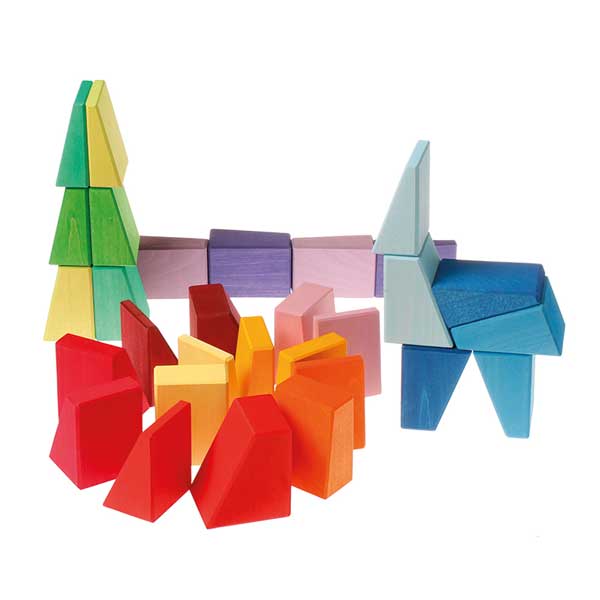Stained Wooden Sloping Blocks