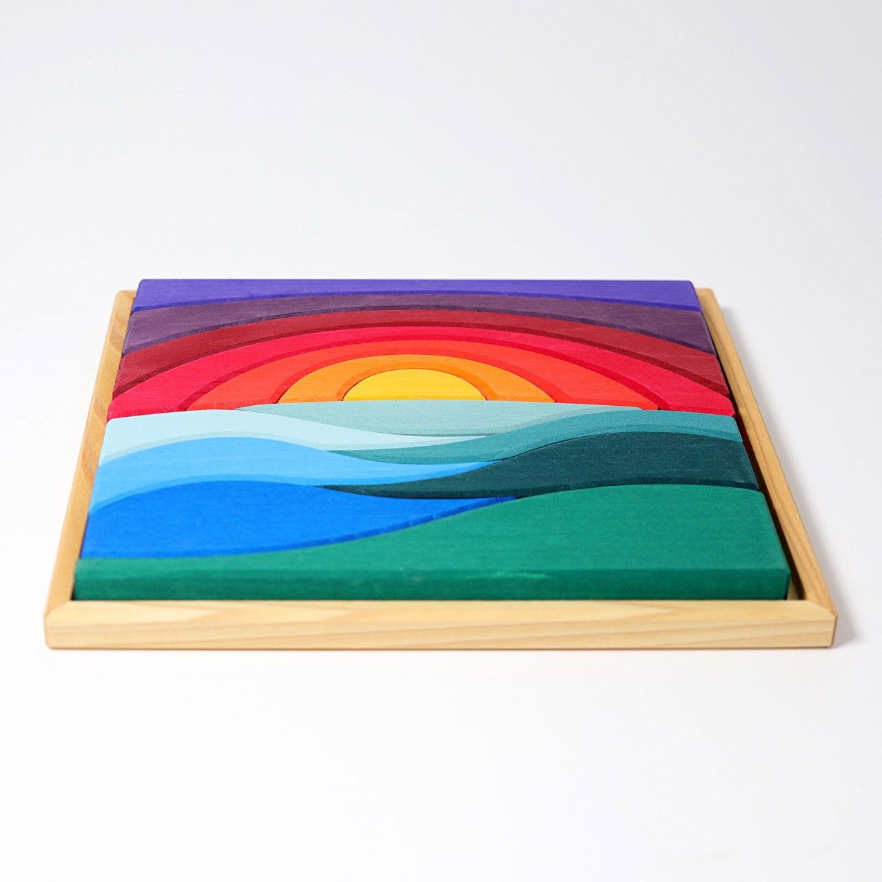 Landscape puzzle in frame