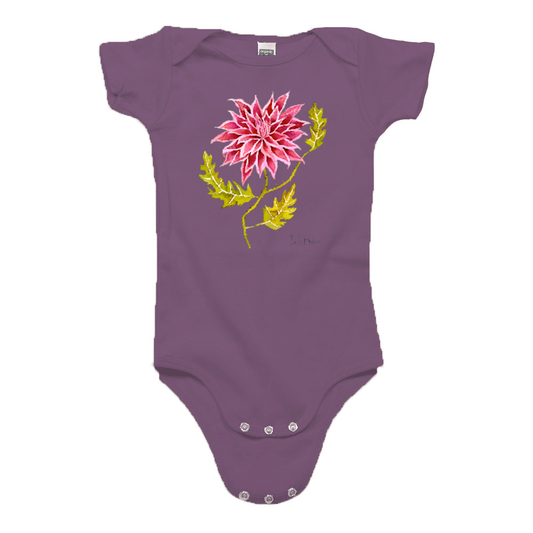 Organic Pink Dahlia Onesie