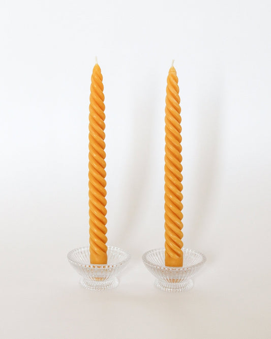 Natural Yellow Dinner Tapers - Set of 2