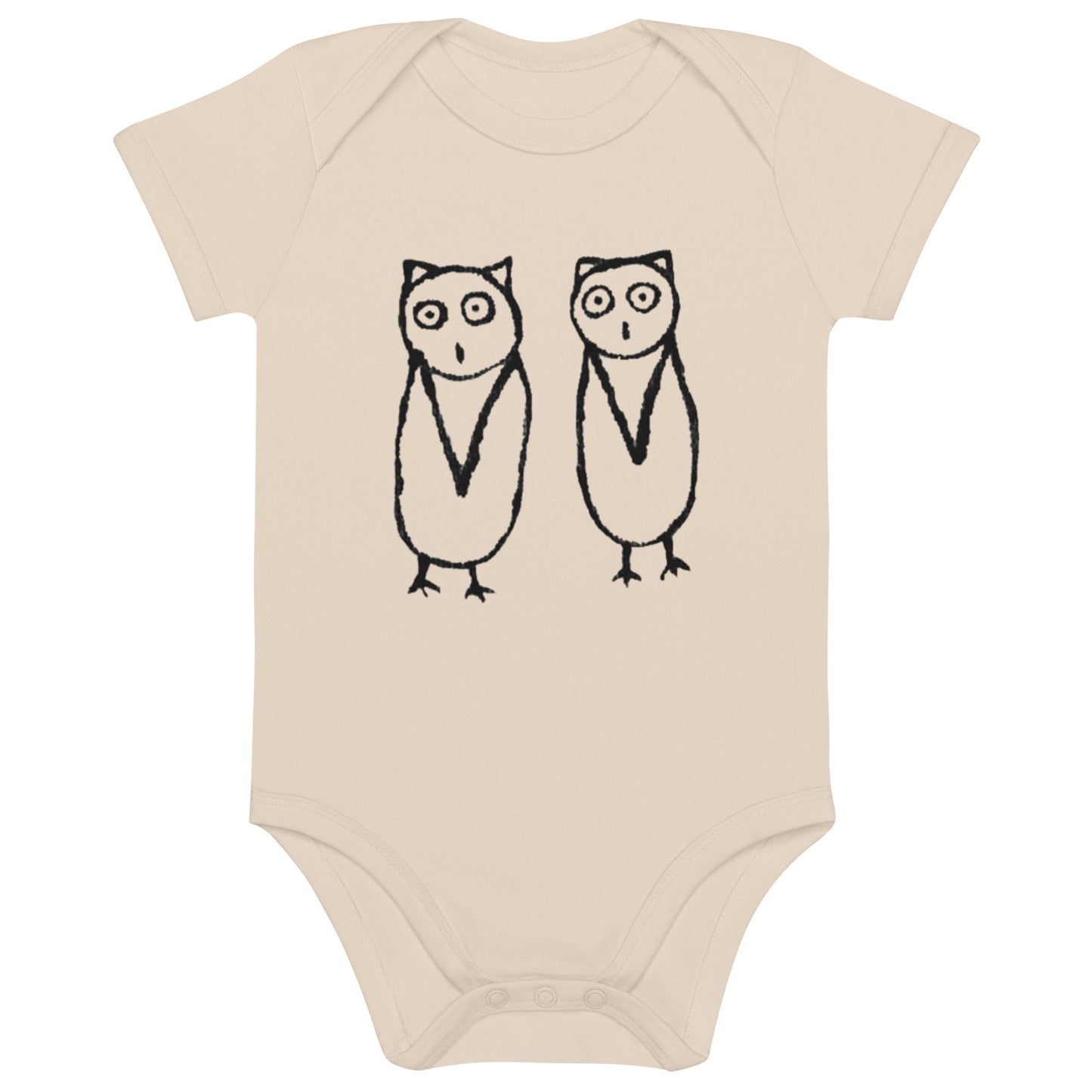 Two Owls Organic cotton baby romper - Natural