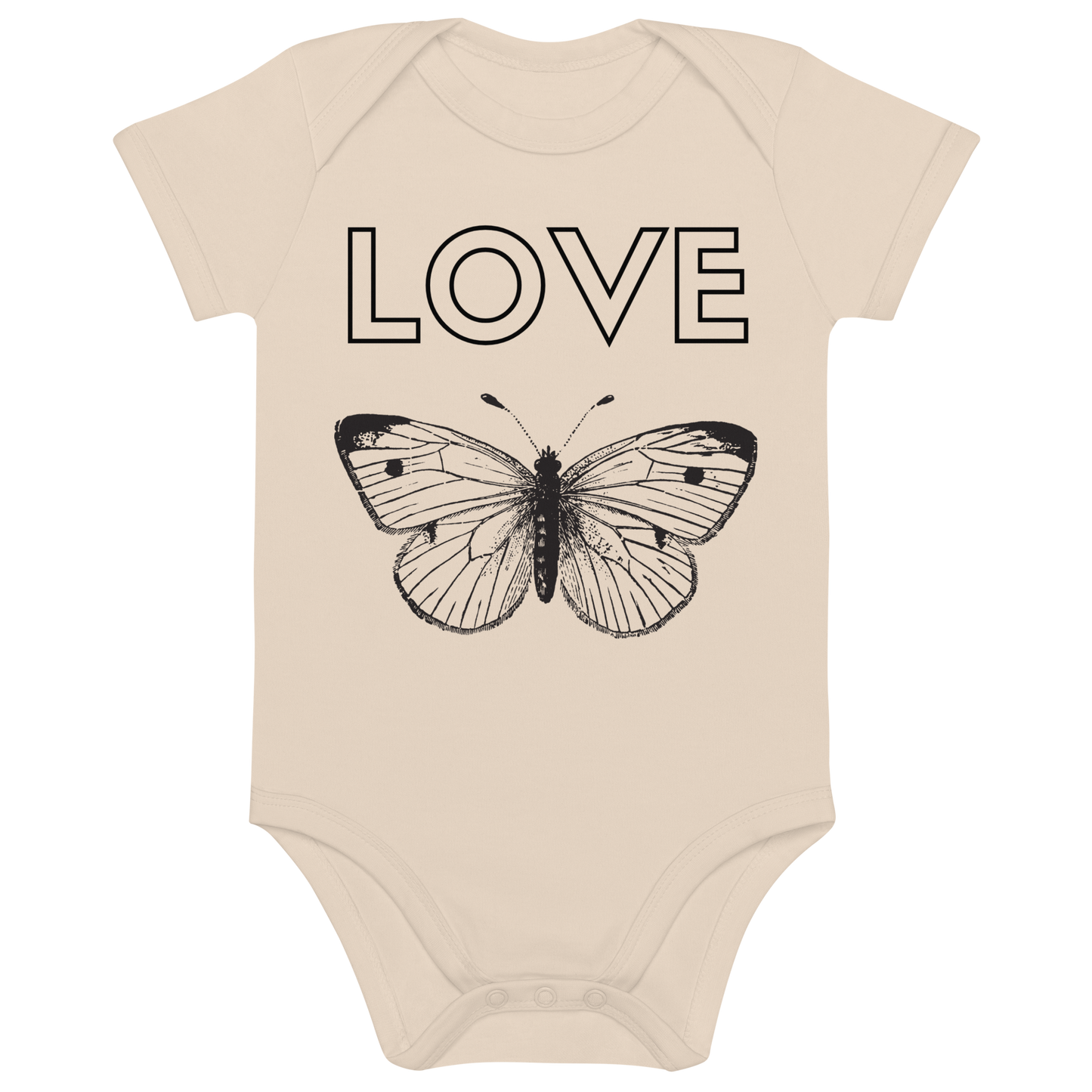 Two Owls Butterfly LOVE Organic cotton baby romper